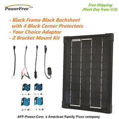 SuperBlack 10w 10 Watt Mono Solar Panel+$8 Adaptor+$10 Mount RV Boat 12v Battery