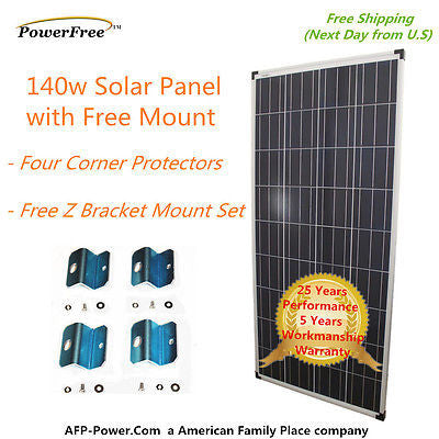 140w 140 Watt Photovoltaic Solar Panel Charging Charger to 12v Battery RV Boat