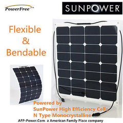 Semi-Flexible Bendable 50w 50 Watt Solar Panel 12v Battery Off Grid SunPower US