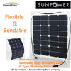Semi-Flexible Bendable 50w 50 Watt Solar Panel 12v Battery Off Grid SunPower US