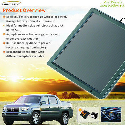 4.8w Solar Trickle Charger Pickup Van Boat Marine Auto 12V Battery Maintainer