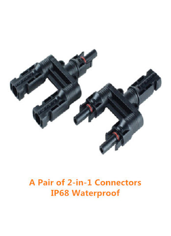 Pair of 2-in-1 IP68 MC4 Connectors