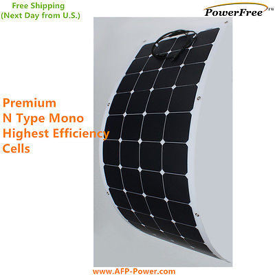 Semi Flexible Bendable 135w 135 Watt Lightweight Solar Panel 12v Battery OffGrid
