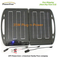 Portable Plug-n-Power 35W 35 Watt 12V Foldable Solar Charger Briefcase Global