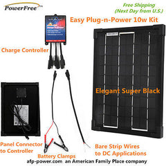 10W 10 Watt Monocrystalline Mono Solar Panel Charger Kit 12v Battery Global Ship