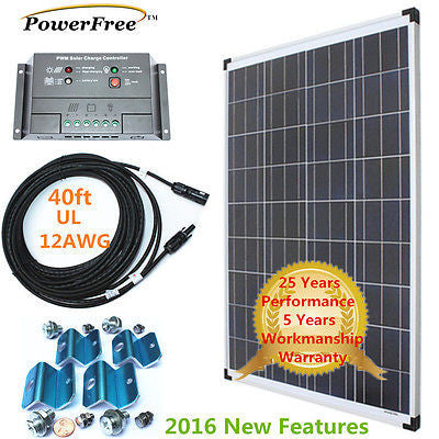 Complete Kit 100w 100 Watt Poly Solar Panel Charger for 12v Battery RV Boat eGSP