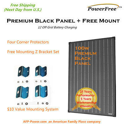 100W 100 Watt Monocrystalline Mono Solar Panel Charging Charger for 12v Battery