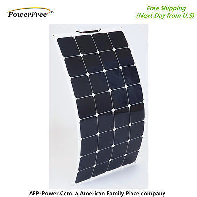 Semi-Flexible Bendable 100w 100 Watt Solar Panel 12v Battery Off Grid U.S. Tech