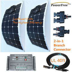 Semi-Flexible Bendable Lightweight 200w 200 Watt Solar Panel Kit for 12v Battery