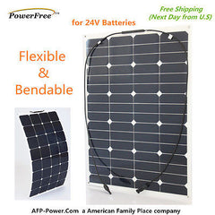 Semi-Flexible Bendable 60w 60 Watt Lightweight Solar Panel 24v Battery Off Grid