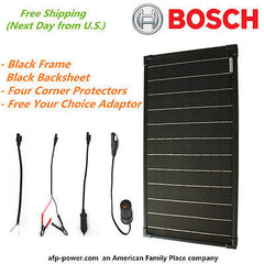Bosch Plug-Power 30w 30 Watt Mono Solar Panel + $8 Adaptor 12v Off Grid Battery