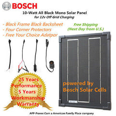 Bosch Plug-n-Power 10w 10 Watt Mono Solar Panel 12v Battery RV Boat