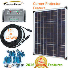 Premium Complete Kit 50w 50 Watt Solar Panel Charger for 12v Battery RV Boat G