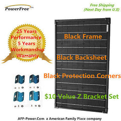 SUPER BLACK 40w 40 Watts Mono Solar Panel + Free $10 Mount - RV Boat 12v Battery