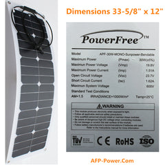 Semi-Flexible Bendable 30w 30 Watt Solar Panel 12v Battery Off Grid